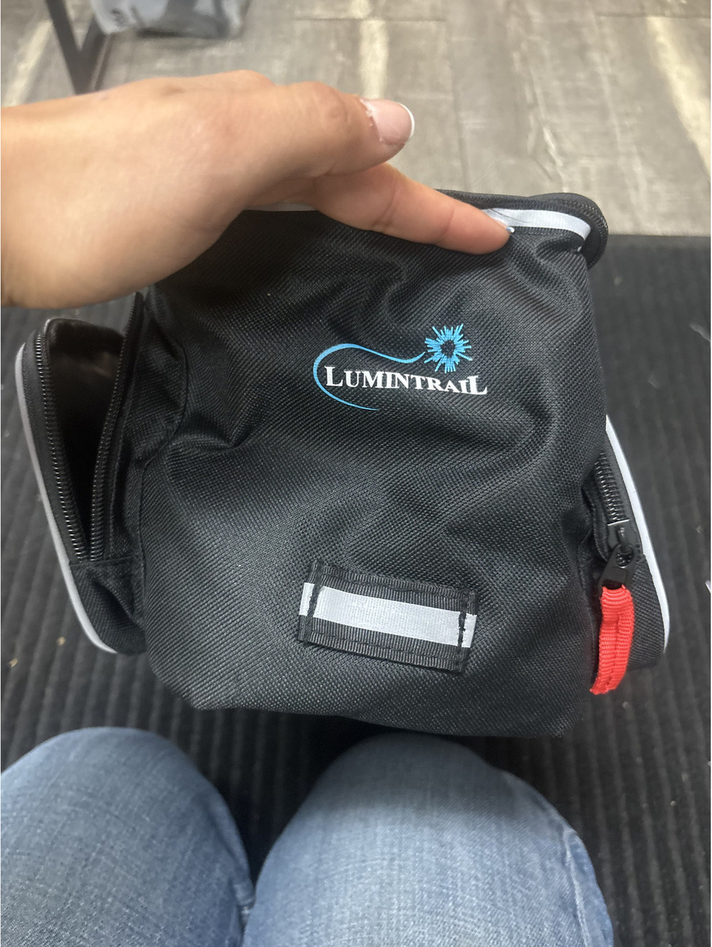 Lumintrail Black Bicycle Handlebar Bag Bike Storage Pouch with Reflective